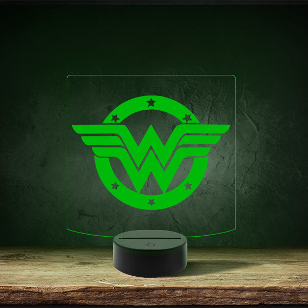 Wonder Women Symbol - Puck Base LED Light