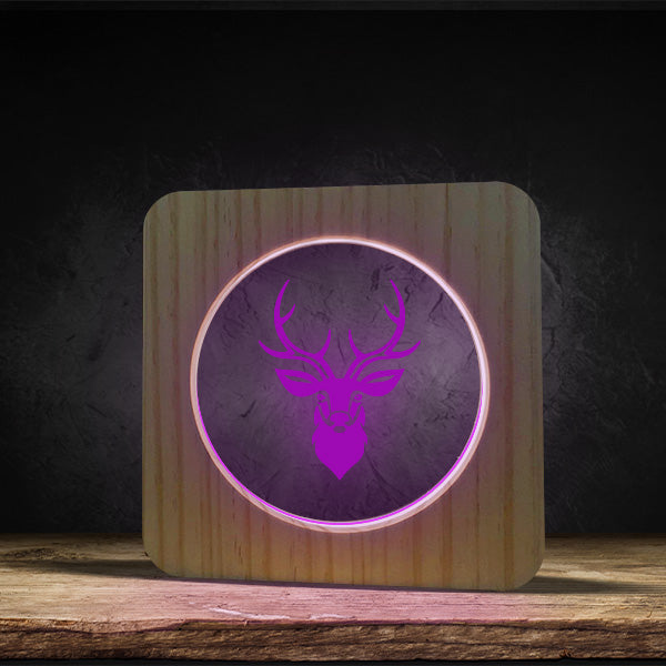 Deer Head - Square Base LED Light