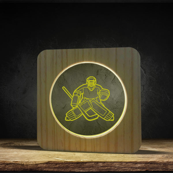 Hockey Goalie - Square Base LED Light