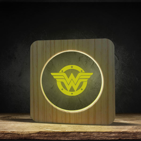 Wonder Women Symbol - Square Base LED Light